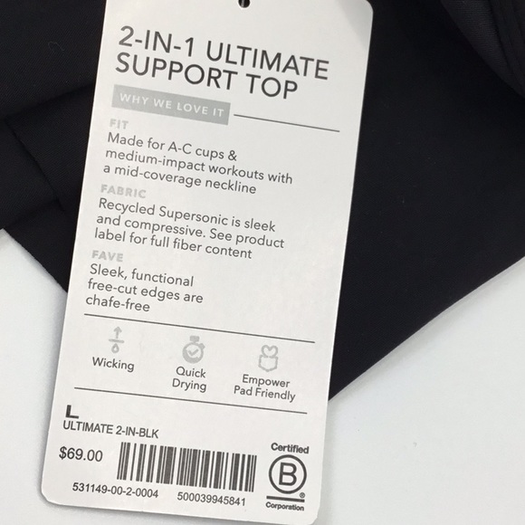 Athleta 2-In-1 Ultimate Support Top Tank New - Picture 10 of 10